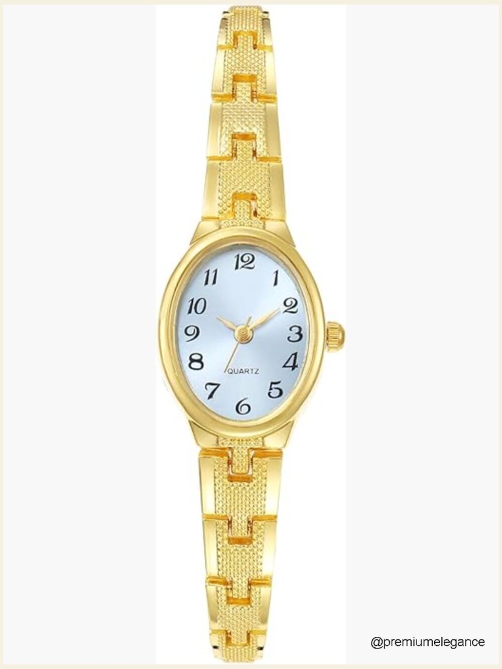 Vintage Oval Dial Quartz Bracelet Watch Women Gold